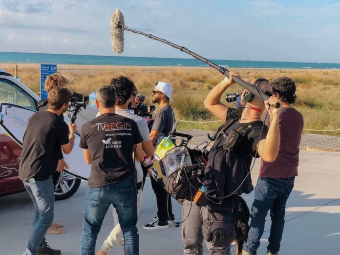 Rodaje en el paseo Marítimo (Ayuntamiento de Castelldefels)