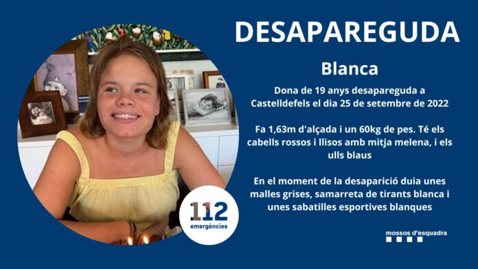 La ficha con la descripción de la chica que han difundido los Mossos