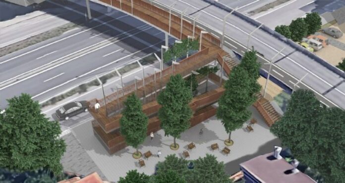 Render de la nueva pasarela que se construirá (Foto: Ayuntamiento de Castelldefels)