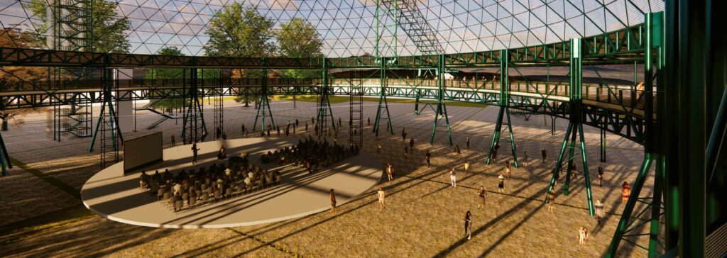 Bajo una cúpula se realizarán diferentes actividades, como conciertos al aire libre (OUA/MIAS)