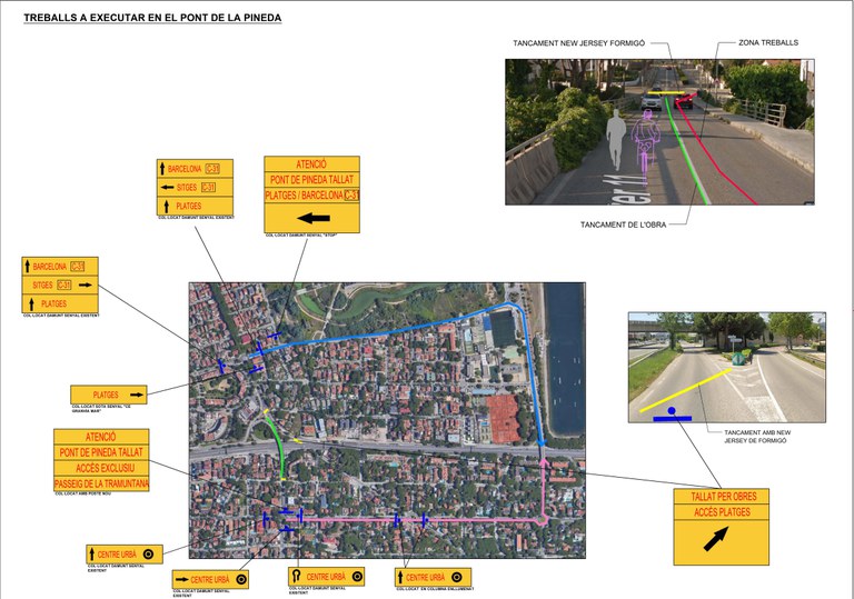 Trabajos pasarela Avda Pineda - C31 a partir del 28.8.23