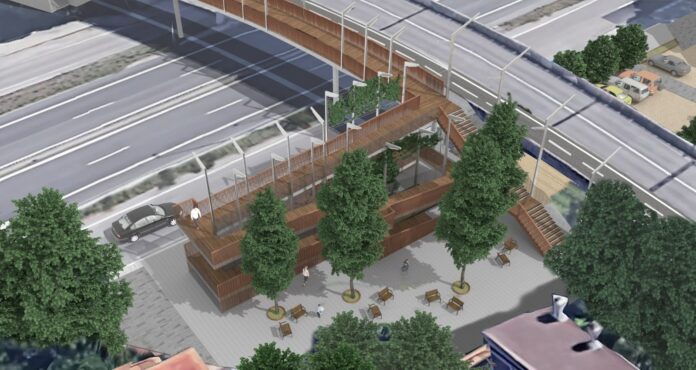 Render de la nueva pasarela que se construirá (Foto: Ayuntamiento de Castelldefels)