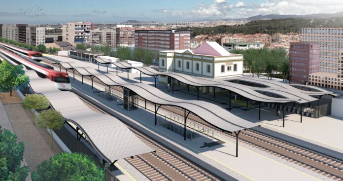 Render de la estación de Castelldefels tras la reforma.