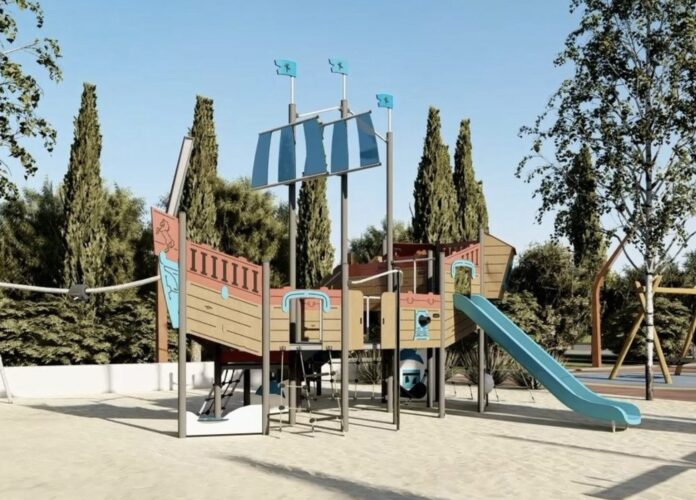 Imagen virtual del futuro barco pirata del parque de los Cipreses. Foto: Ayto. de Castelldefels.