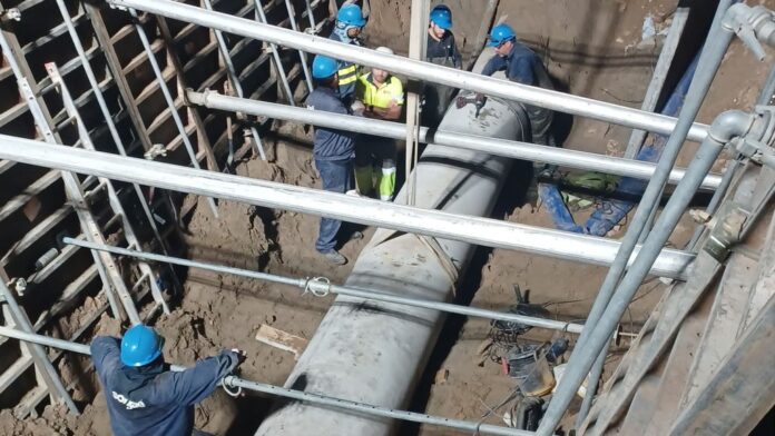 Avería en el colector, en octubre de 2024 (Foto: Ayuntamiento de Castelldefels)