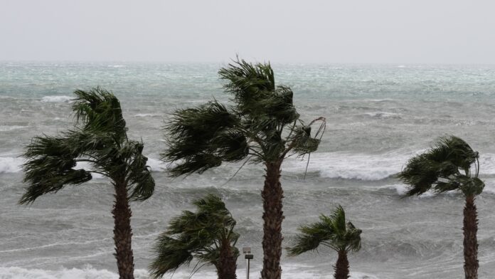 Imagen de archivo de un temporal marítimo y de viento. Foto: Ayto. de Castelldefels.