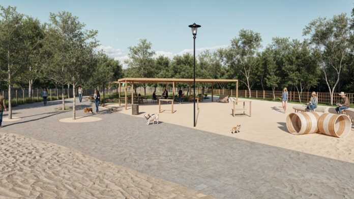 Render del parque canino. Foto: Ayto. de Castelldefels.